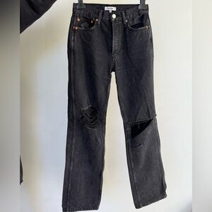 RE/DONE STRAIGHT LEG BLACK JEANS SIZE 25